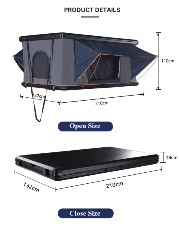 Roof top tent Actrica for overlanding, camping, roadtrip on top of SUV, Jeep